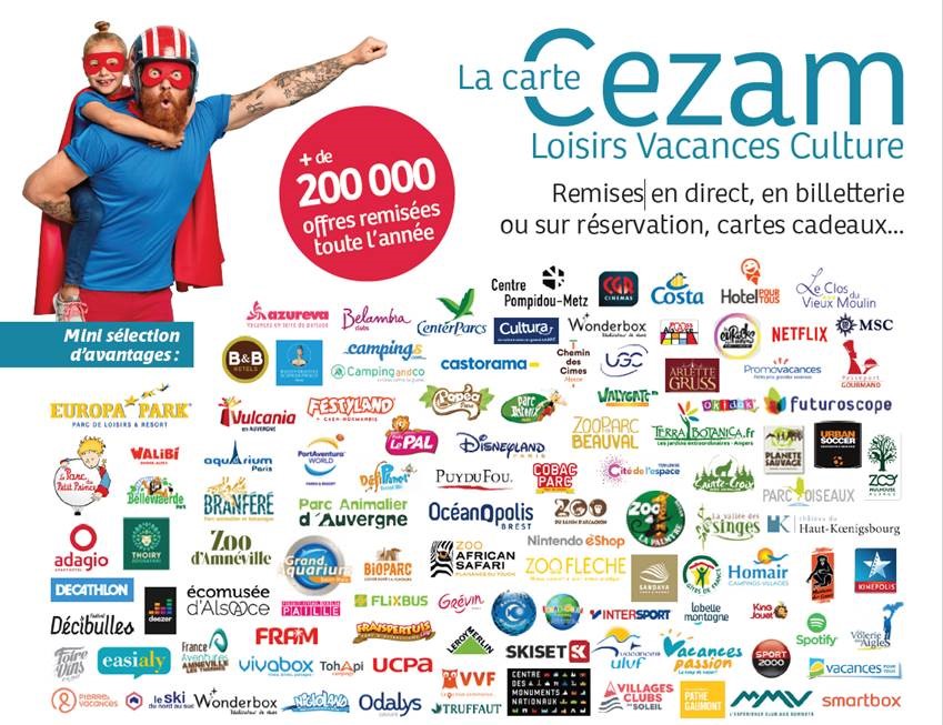 Vacances & Loisirs moins chers avec notre partenaire CEZAM !